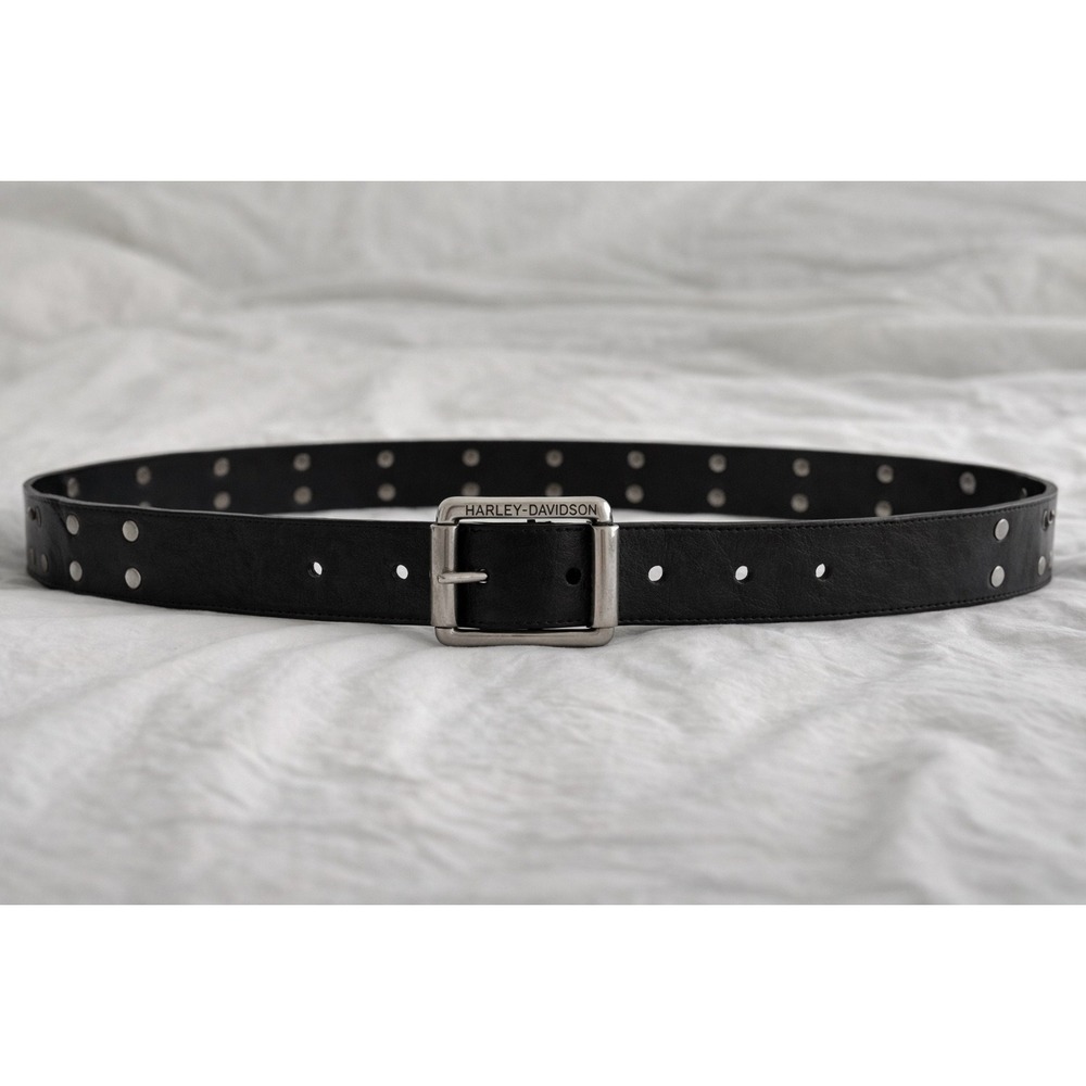 Harley Davidson Buckle Leather Belt Levi's Black Genuine Leather 38 40